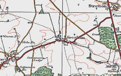 Old map of Greetham in 1922