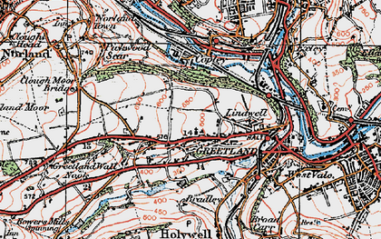 Old map of Greetland in 1925