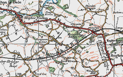 Old map of Gregson Lane in 1924