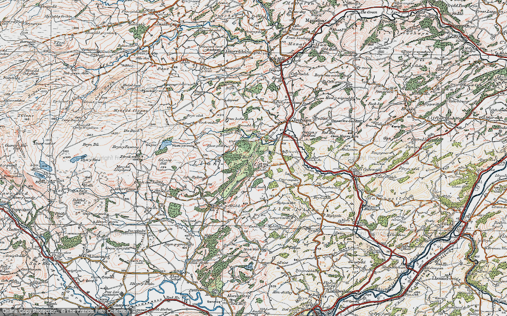 Old Map of Historic Map covering Bronhafod in 1921