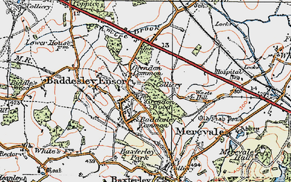 Old map of Grendon Common in 1921