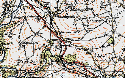 Old map of Grenofen in 1919