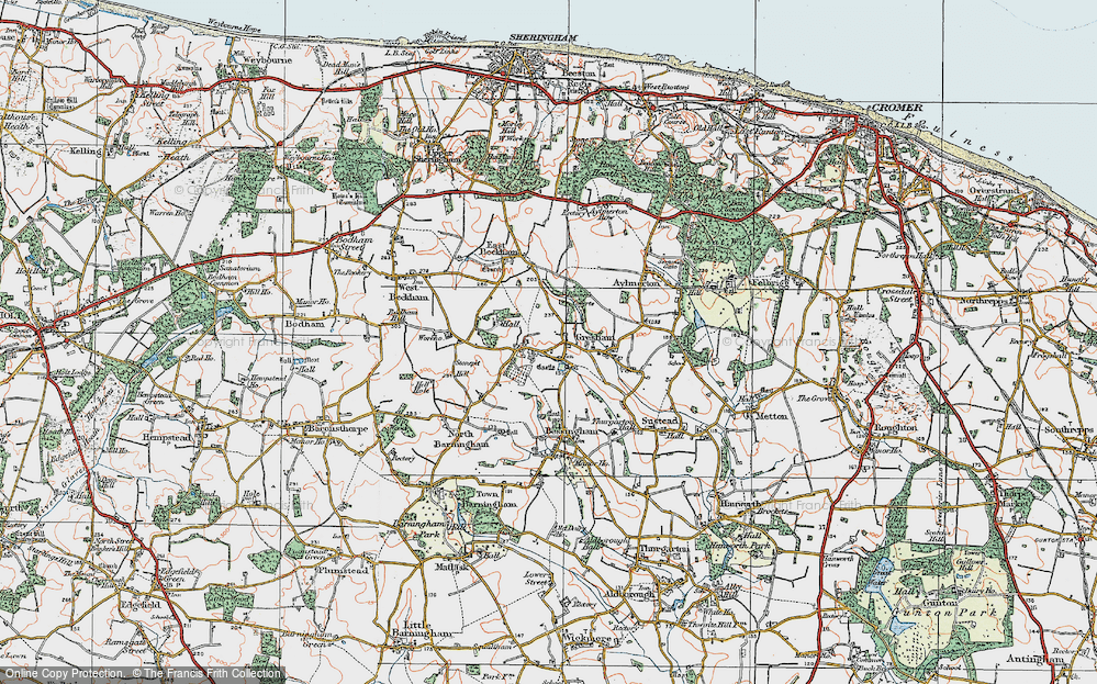 Old Map of Gresham, 1922 in 1922