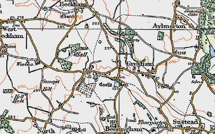 Old map of Gresham in 1922
