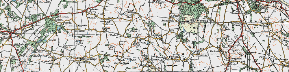 Old map of Gresham in 1922
