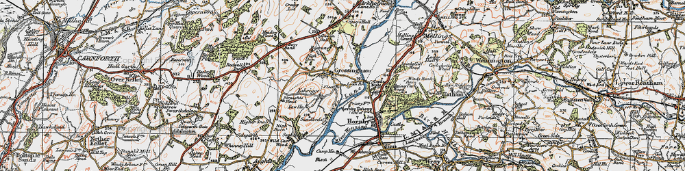 Old map of Gressingham in 1924