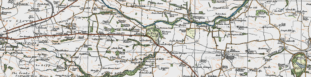 Old map of Greta Bridge in 1925