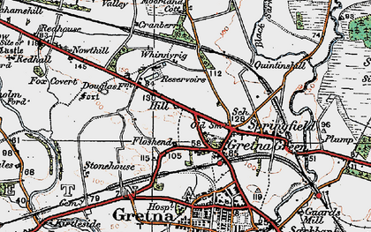 Old map of Gretna Green in 1925