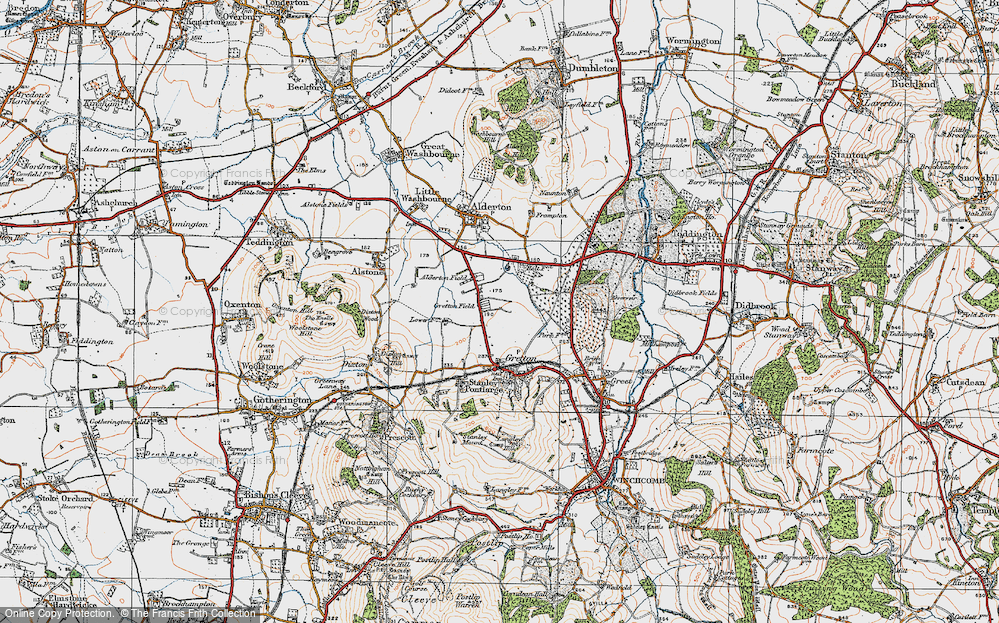 Old Map of Gretton Fields, 1919 in 1919