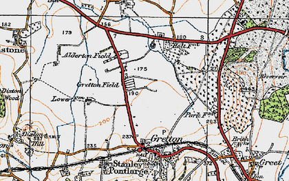 Old map of Gretton Fields in 1919