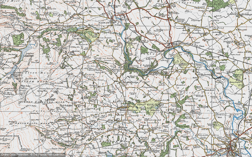 Old Map of Grewelthorpe, 1925 in 1925