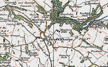 Old map of Grewelthorpe in 1925