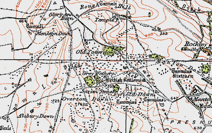 Old map of Overton Down in 1919