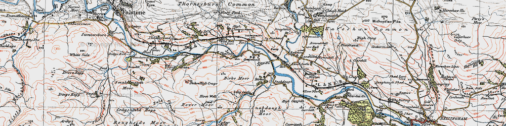 Old map of Bent Ho in 1925