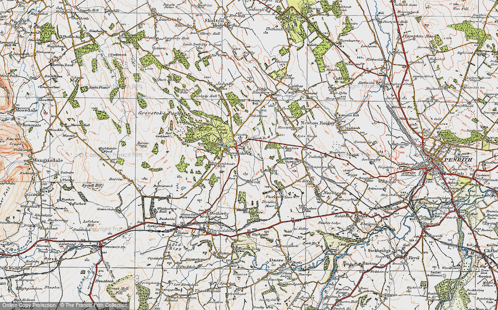 Old Map of Greystoke, 1925 in 1925