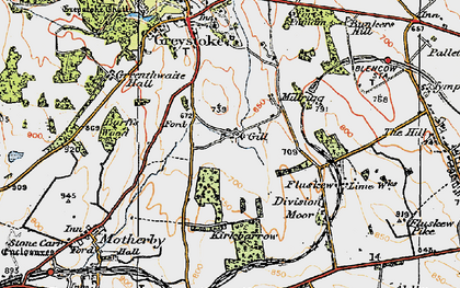 Old map of Greystoke Gill in 1925