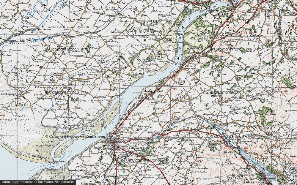 Old Map of Historic Map covering Parciau in 1922
