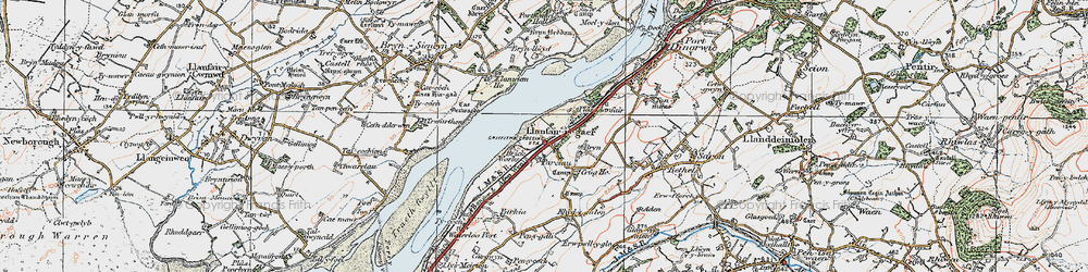 Old map of Parciau in 1922