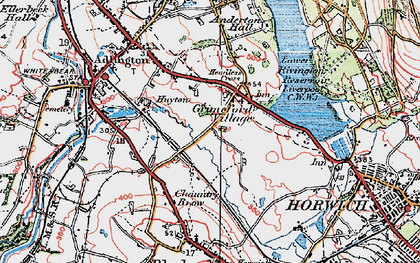 Old map of Grimeford Village in 1924