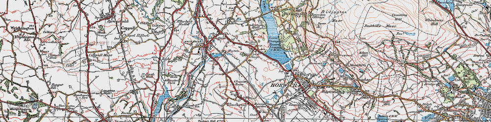 Old map of Grimeford Village in 1924