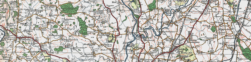 Old map of Grimley in 1920