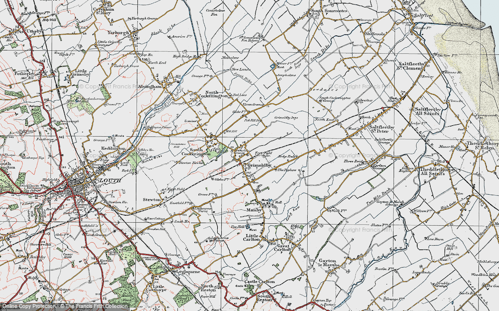 Old Map of Grimoldby, 1923 in 1923
