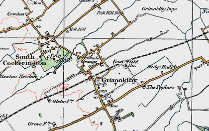 Old map of Grimoldby in 1923