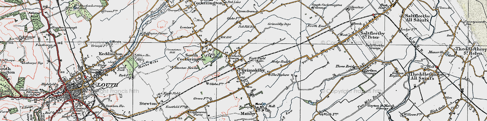 Old map of Grimoldby in 1923