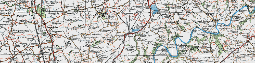 Old map of Grimsargh in 1924