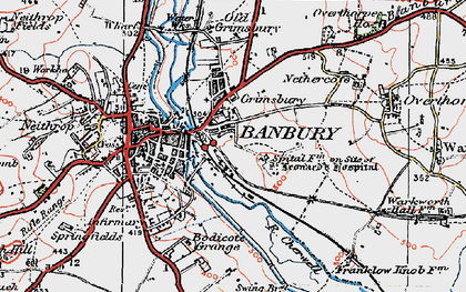 Old map of Grimsbury in 1919