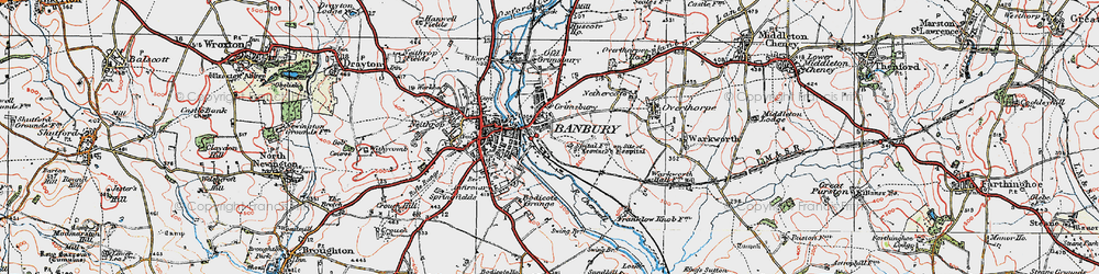 Old map of Grimsbury in 1919