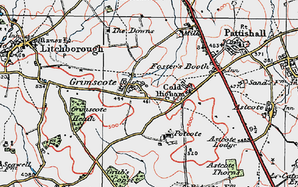 Old map of Grimscote in 1919