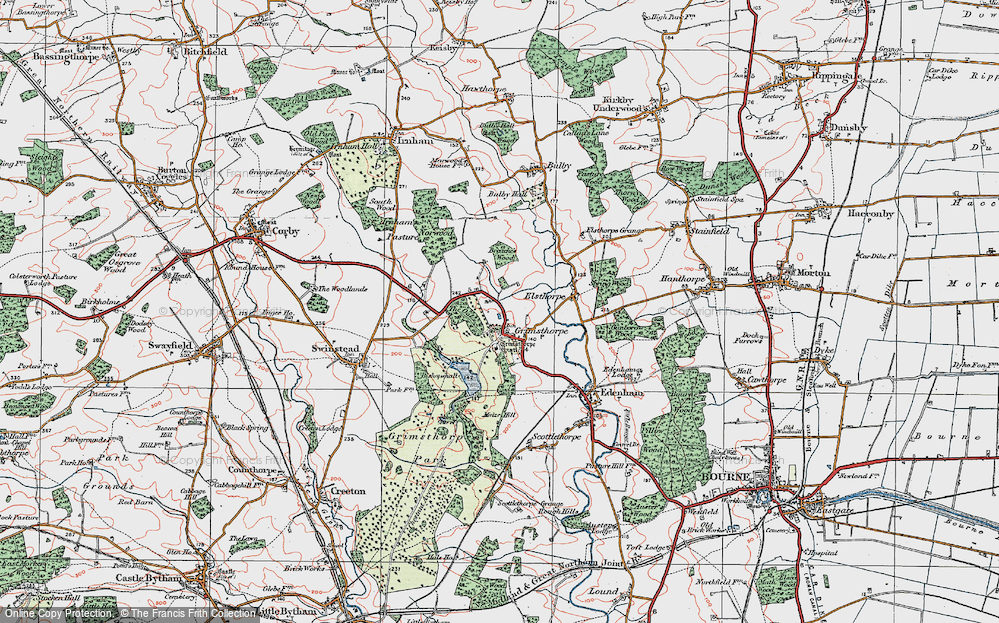 Old Map of Grimsthorpe, 1922 in 1922