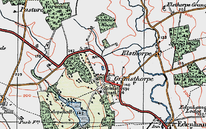 Old map of Grimsthorpe in 1922