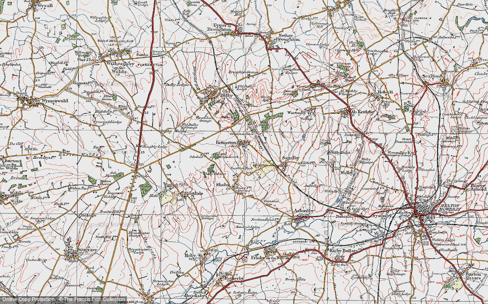 Old Map of Grimston, 1921 in 1921