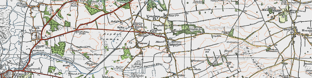 Old map of Grimston in 1921