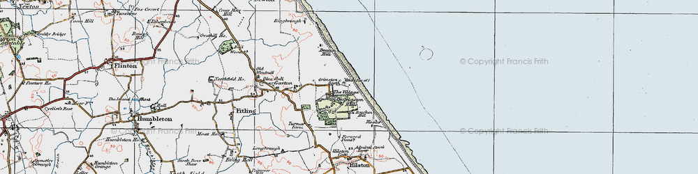 Old map of Grimston Garth in 1924