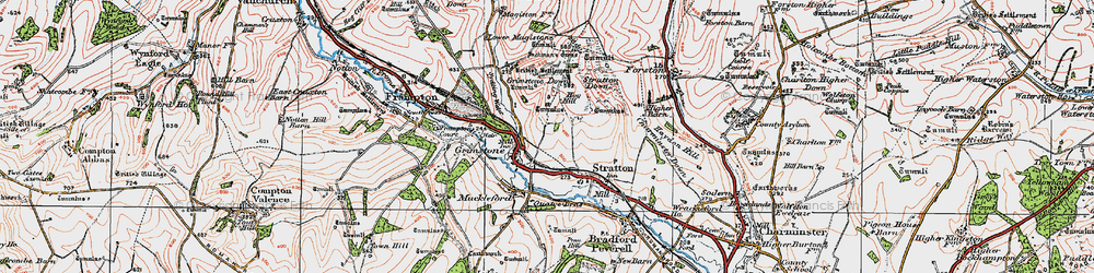 Old map of Grimstone in 1919