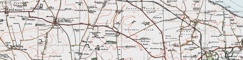 Old map of Grindale in 1924