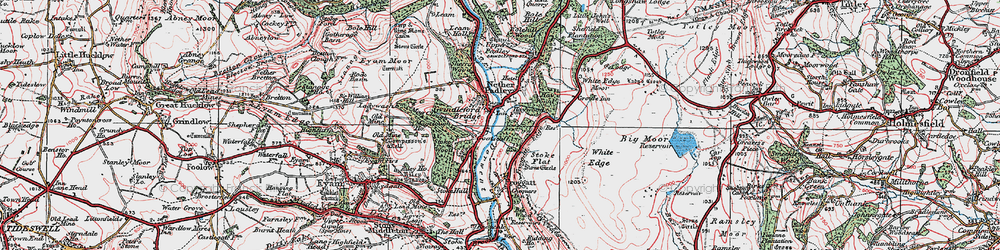 Old map of Grindleford in 1923