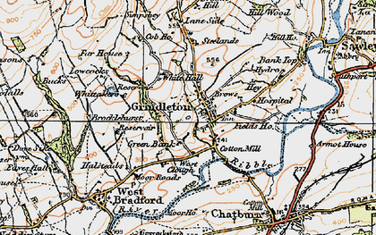 Old map of Grindleton in 1924