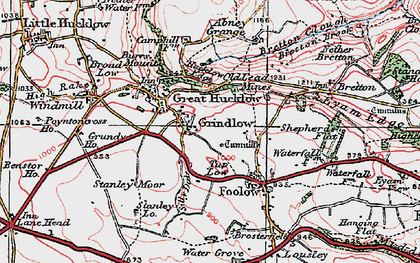 Old map of Grindlow in 1923