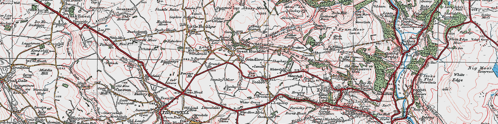 Old map of Grindlow in 1923