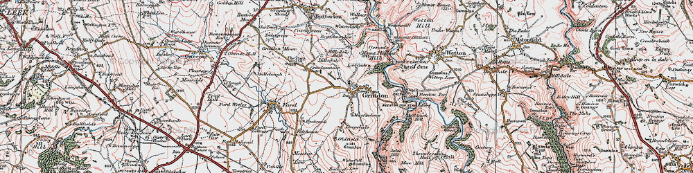 Old map of Grindon in 1923