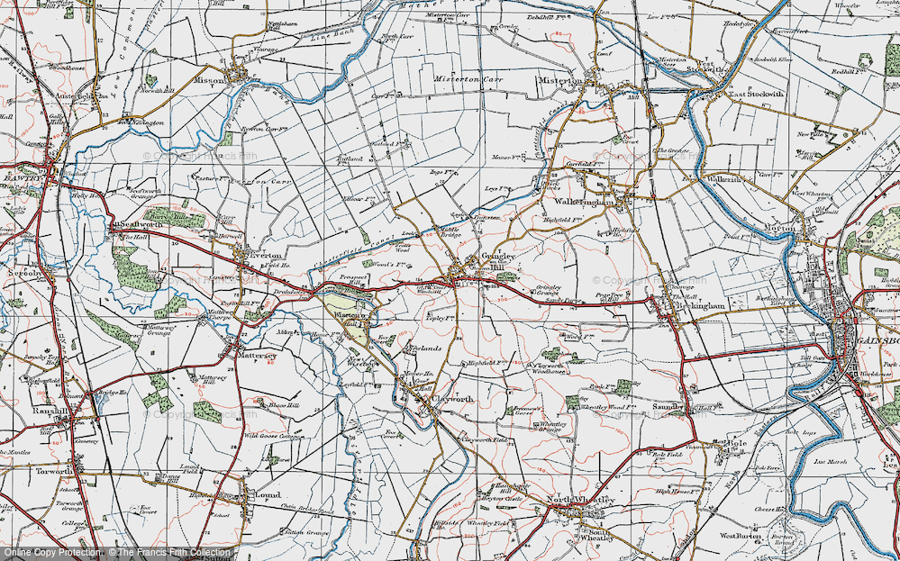 Old Map of Gringley on the Hill, 1923 in 1923