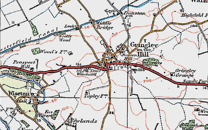 Old map of Gringley on the Hill in 1923