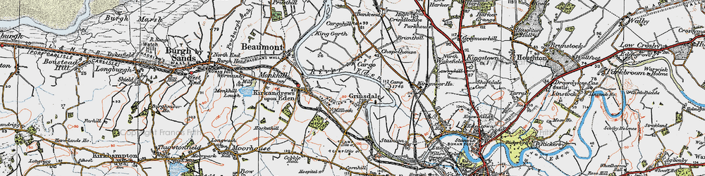 Old map of Grinsdale in 1925