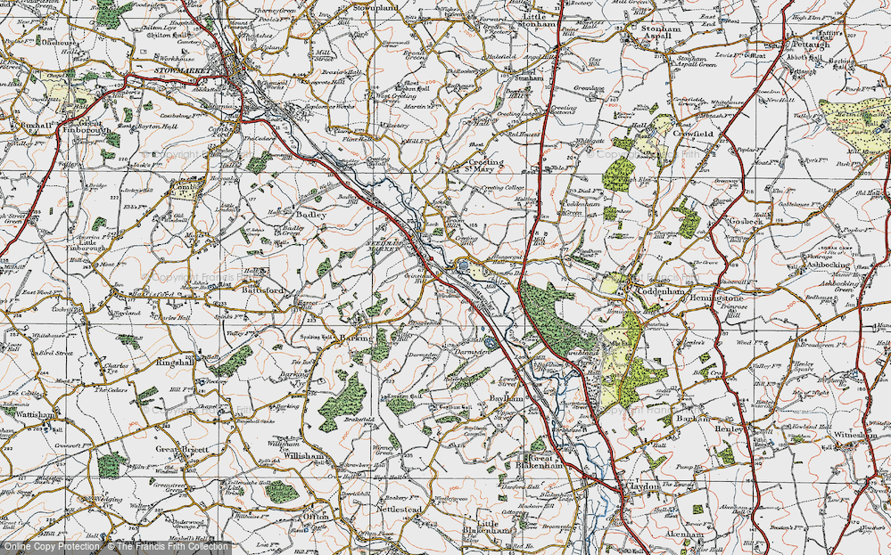 Old Map of Grinstead Hill, 1921 in 1921