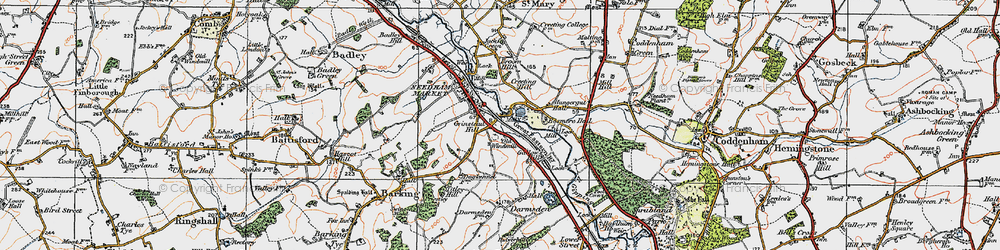 Old map of Grinstead Hill in 1921
