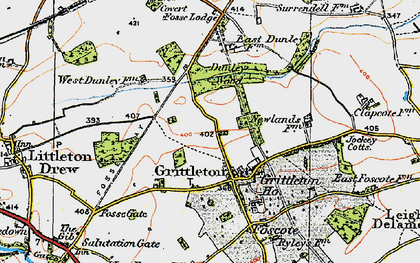 Old map of Grittleton in 1919
